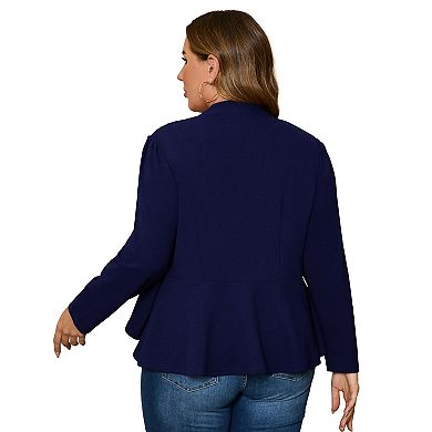 Womens Plus Size Casual Long Sleeve Blazer Open Front Cardigan Work Office Jacket Suit Blazer