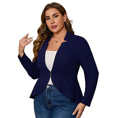 Womens Plus Size Casual Long Sleeve Blazer Open Front Cardigan Work Office Jacket Suit Blazer