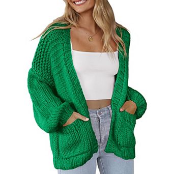 Womens Tie Front Cardigan Long Sleeve Rib Knit Shrug for Dress Sweaters Crop Tops