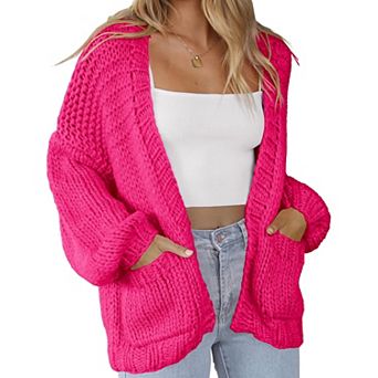 Womens Tie Front Cardigan Long Sleeve Rib Knit Shrug for Dress Sweaters Crop Tops