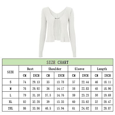 Women's Shrug Sweaters Long Sleeve Ruffle Rib Knit Bolero Open Front Cropped Cardigan