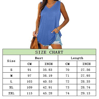 Women's V-Neck Sleeveless Solid Color Casual Tank Top