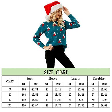Women's Christmas Sweatshirts Stockings Sundae Hat Graphic Ugly Sweaters Long Sleeve Pullover