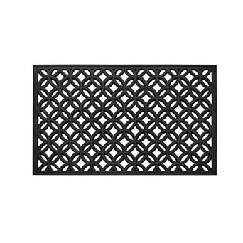 Kate Aurora Diamond 18 in X 30 in Wrought Iron Designed Non Skid Rubber Outdoor Door Mat