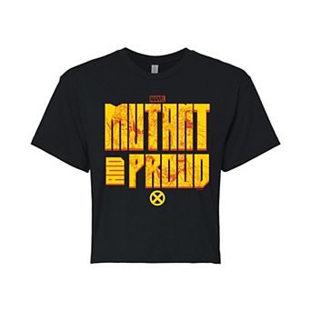 Juniors' Marvel X-Men Mutant and Proud Cropped Tee