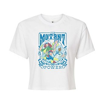 Juniors' Marvel X-Men Mutant Power Girl Group Cropped Tee