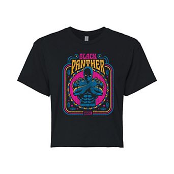 Juniors' Marvel Black Panther Tribal Cropped Tee