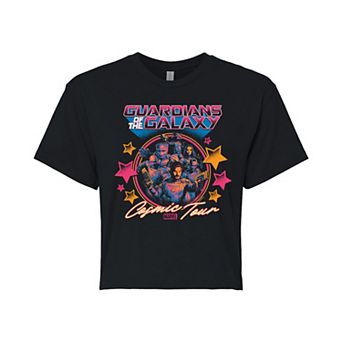 Juniors' Marvel Guardians of the Galaxy Cosmic Tour Cropped Tee