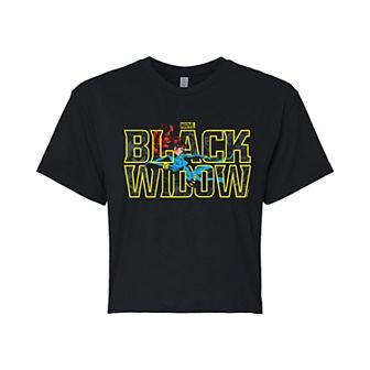 Juniors' Marvel Black Widow Cropped Tee