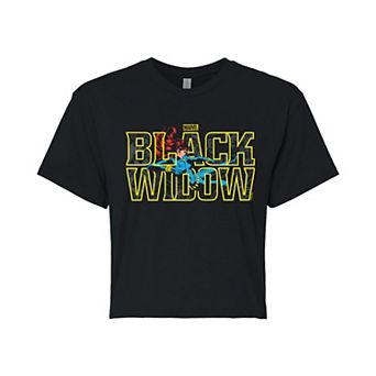 Juniors' Marvel Black Widow Cropped Tee