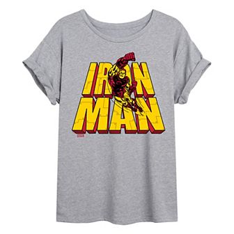 Juniors' Marvel Iron Man Oversized Tee