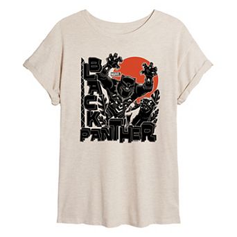 Juniors' Marvel Black Panther Linocut Oversized Tee