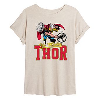 Juniors' Marvel Thor Mighty Oversized Tee
