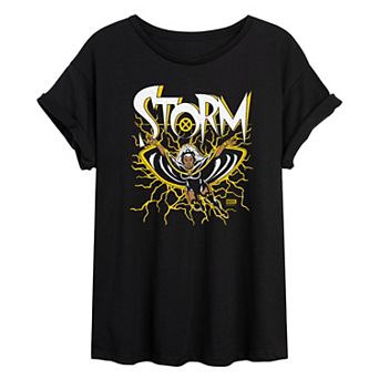 Juniors' Marvel X-Men Storm Lightning Oversized Tee