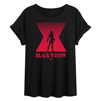 Juniors' Marvel Black Widow Collegiate Oversized Tee