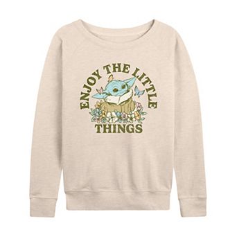 Women's The Mandalorian Grogu Enjoy The Little Things French Terry Long Sleeve Tee