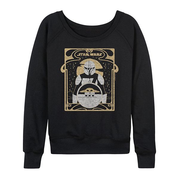 Women's The Mandalorian Grogu Celestial French Terry Long Sleeve Tee