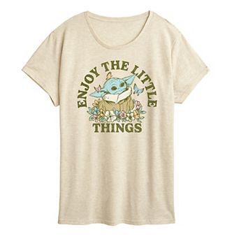 Women's The Mandalorian Grogu Enjoy The Little Things Graphic Tee