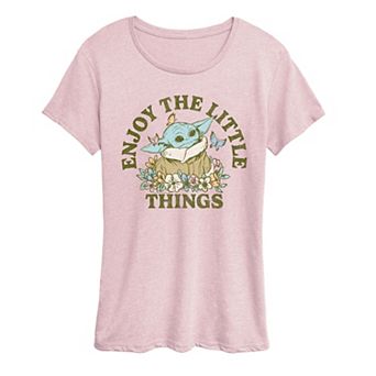 Women's The Mandalorian Grogu Enjoy The Little Things Graphic Tee