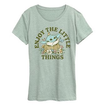 Women's The Mandalorian Grogu Enjoy The Little Things Graphic Tee