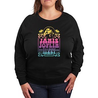 Plus Size Janis Joplin Fillmore West French Terry Long Sleeve Tee