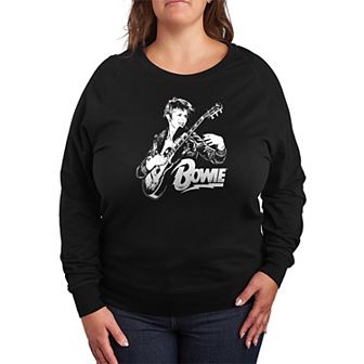 Plus Size David Bowie Punk French Terry Long Sleeve Tee