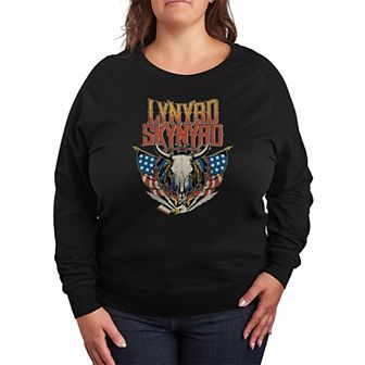 Plus Size Lynyrd Skynyrd Steer Skull French Terry Long Sleeve Tee