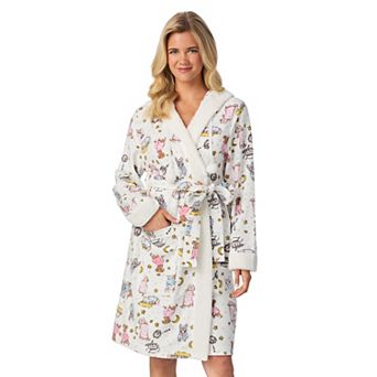 Women's Cuddl Duds® Hooded Long Sleeve Sherpa Trim Robe