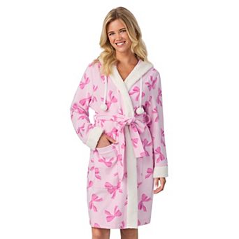 Women's Cuddl Duds® Hooded Long Sleeve Sherpa Trim Robe