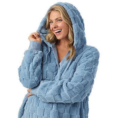 Plus Size Cuddl Duds® Plush Hooded Midi Lounger