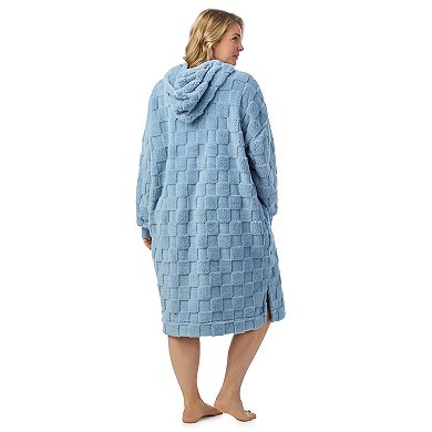 Plus Size Cuddl Duds® Plush Hooded Midi Lounger