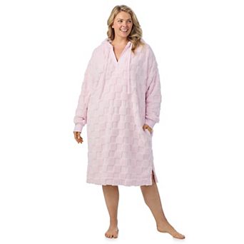 Plus Size Cuddl Duds® Plush Hooded Midi Lounger