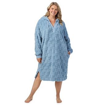 Plus Size Cuddl Duds® Plush Hooded Midi Lounger
