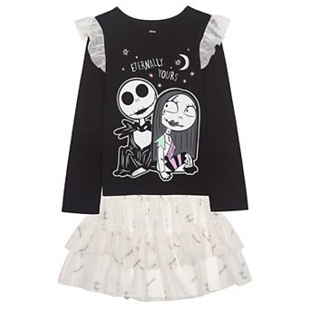 Girls 4-12 Disney Nightmare Before Christmas 2 pc Long Sleeve Dress & Legging Set