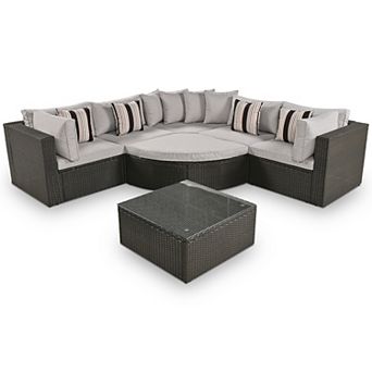 Merax 7 pc Outdoor Wicker Sofa Set