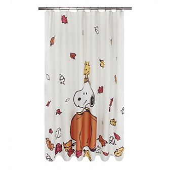 Celebrate Together™ Fall Peanuts Snoopy & Woodstock Halloween Pumpkin Shower Curtain