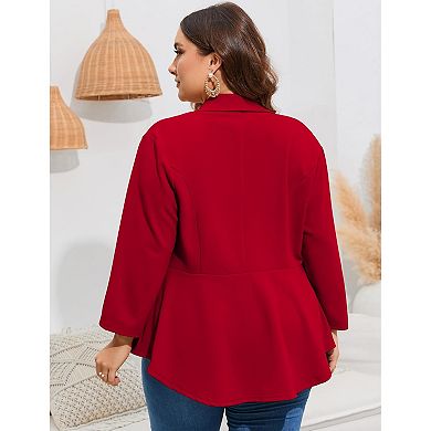 Women's Plus Size Casual Blazers Open Front Work Office Jackets Blazer with Pockets