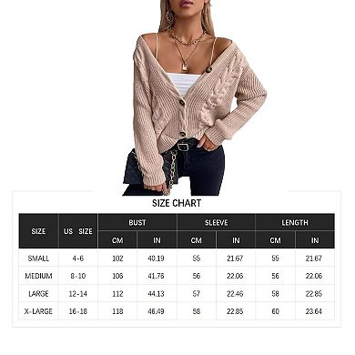 Women's Fall Winter Light Knit Crochet Solid Color Long Sleeve Sweater Button Cardigan