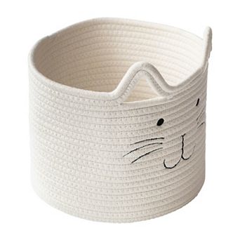 Zenna Home Coiled Rope Cat-Themed Storage Basket