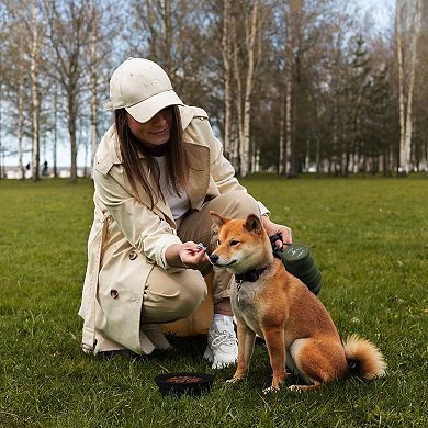 Precious Tails Pilot & Scout Feed N Sip Collapsible Travel Dog Bowl and Water Bottle