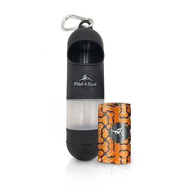 Precious Tails Pilot & Scout Sani N Bag Dog Waste Bag Dispenser with Built-In Hand Sanitizer Compartment