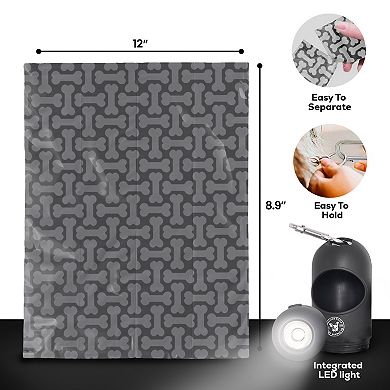 Precious Tails Flash N Bag Dog Waste Bag Dispenser with LED Flashlight