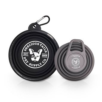 Precious Tails Feed N Sip 2 pc Collapsible Dog Bowl & Water Bottle Set