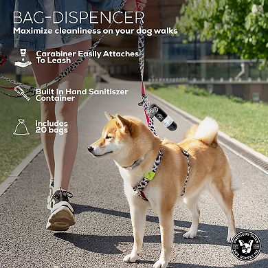 Precious Tails Sani N Bag Dog Waste Bag Dispenser with Built-In Hand Sanitizer Compartment