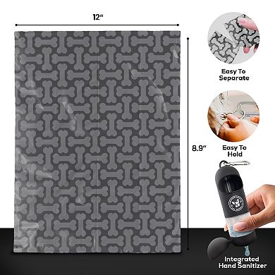 Precious Tails Sani N Bag Dog Waste Bag Dispenser with Built-In Hand Sanitizer Compartment