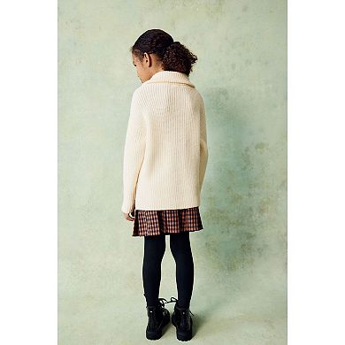 Girls 4-12 NEXT Ecru Cream Zip Neck Sweater