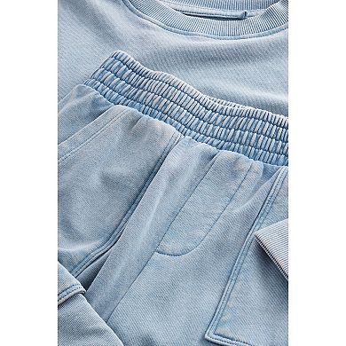 Girls 4-12 NEXT Sweatshirt and Wide Leg Cotton Cargo Jogger Set