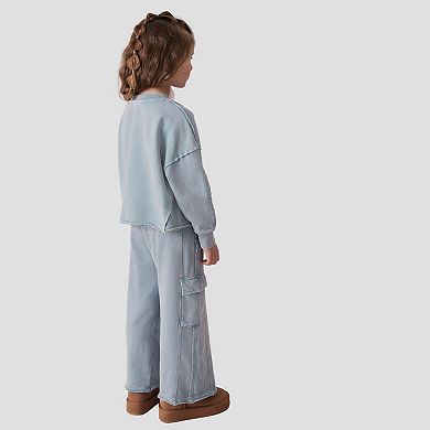 Girls 4-12 NEXT Sweatshirt and Wide Leg Cotton Cargo Jogger Set