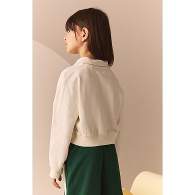 Girls 4-12 NEXT 100% Cotton Collared Boxy Sweatshirt