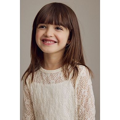 Girls 4-12 NEXT Cotton Lace Long Sleeve Top